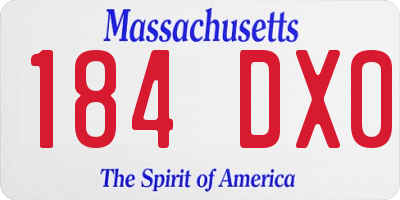 MA license plate 184DX0