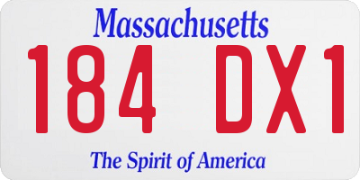 MA license plate 184DX1