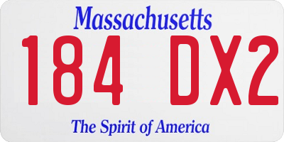 MA license plate 184DX2