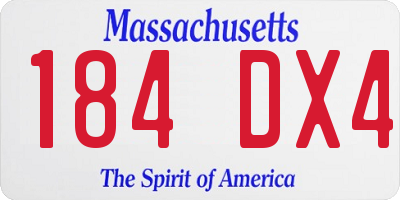 MA license plate 184DX4