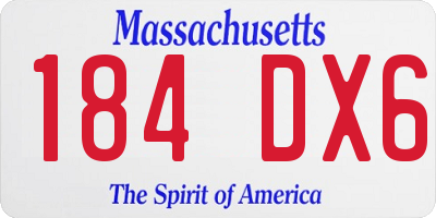 MA license plate 184DX6