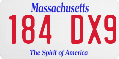 MA license plate 184DX9