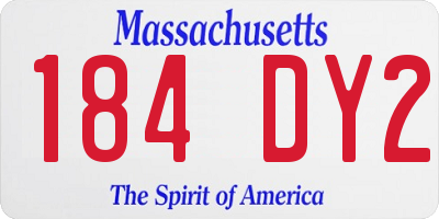 MA license plate 184DY2