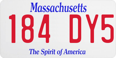 MA license plate 184DY5