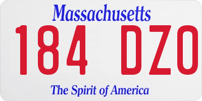 MA license plate 184DZ0