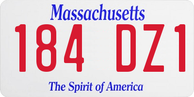 MA license plate 184DZ1