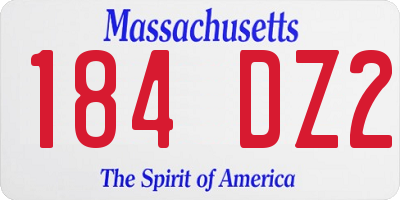 MA license plate 184DZ2