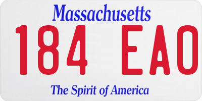MA license plate 184EA0