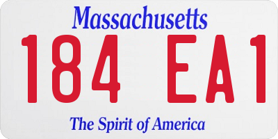 MA license plate 184EA1