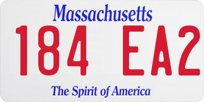 MA license plate 184EA2
