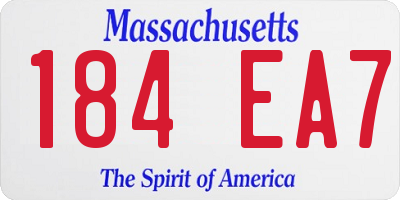 MA license plate 184EA7