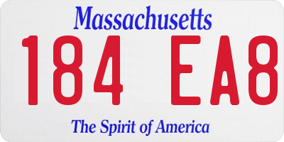 MA license plate 184EA8