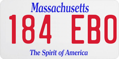 MA license plate 184EB0