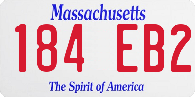 MA license plate 184EB2