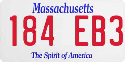 MA license plate 184EB3