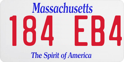 MA license plate 184EB4