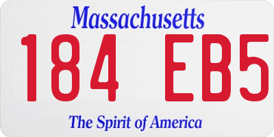 MA license plate 184EB5