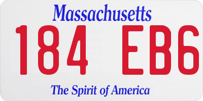 MA license plate 184EB6