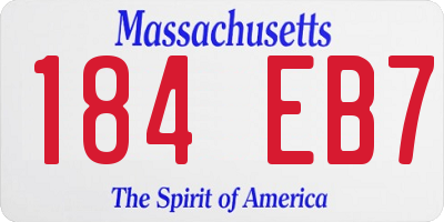 MA license plate 184EB7