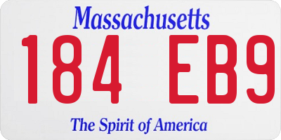 MA license plate 184EB9