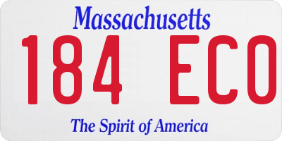MA license plate 184EC0