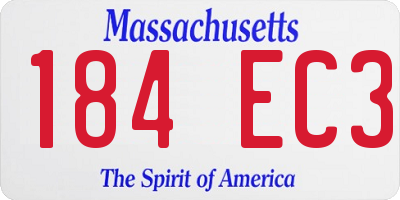 MA license plate 184EC3