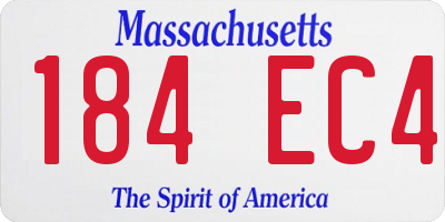 MA license plate 184EC4