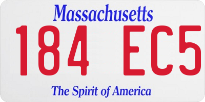 MA license plate 184EC5