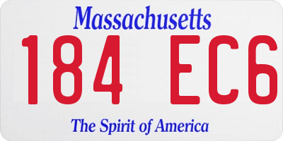 MA license plate 184EC6