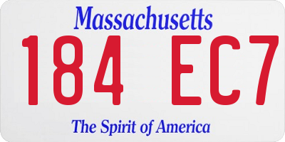 MA license plate 184EC7