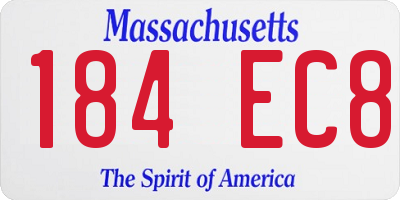 MA license plate 184EC8