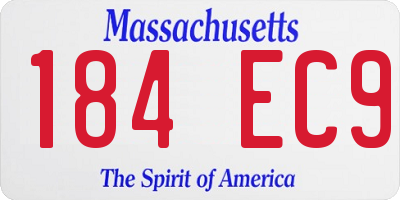 MA license plate 184EC9