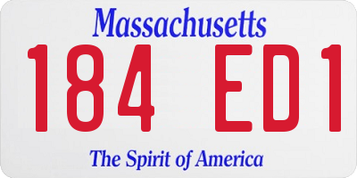 MA license plate 184ED1
