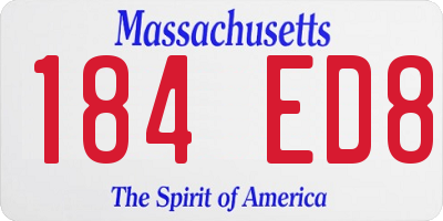 MA license plate 184ED8