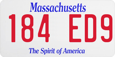 MA license plate 184ED9