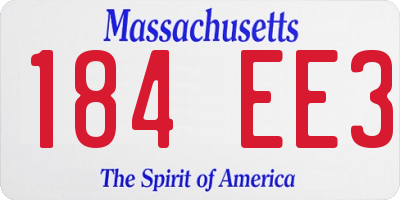 MA license plate 184EE3