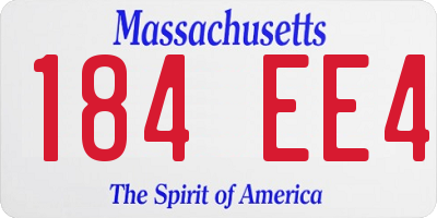 MA license plate 184EE4