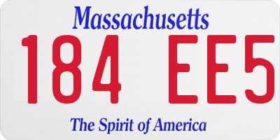 MA license plate 184EE5