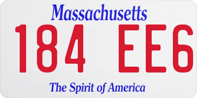 MA license plate 184EE6
