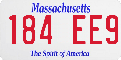 MA license plate 184EE9