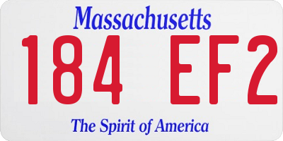 MA license plate 184EF2