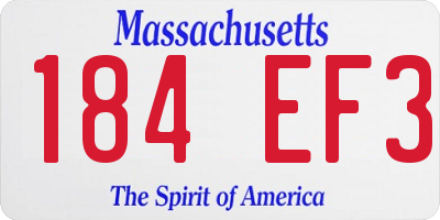 MA license plate 184EF3