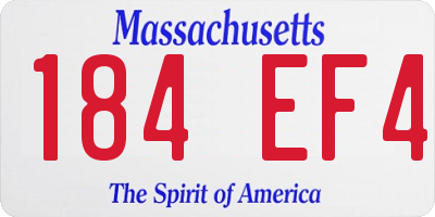 MA license plate 184EF4