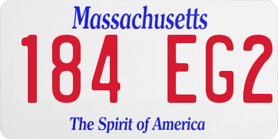 MA license plate 184EG2