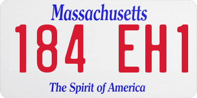 MA license plate 184EH1