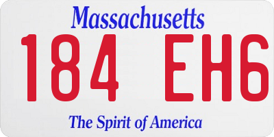 MA license plate 184EH6