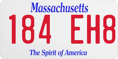 MA license plate 184EH8