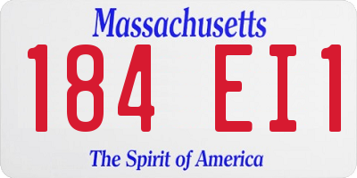 MA license plate 184EI1
