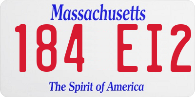 MA license plate 184EI2