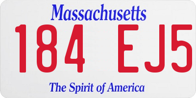 MA license plate 184EJ5